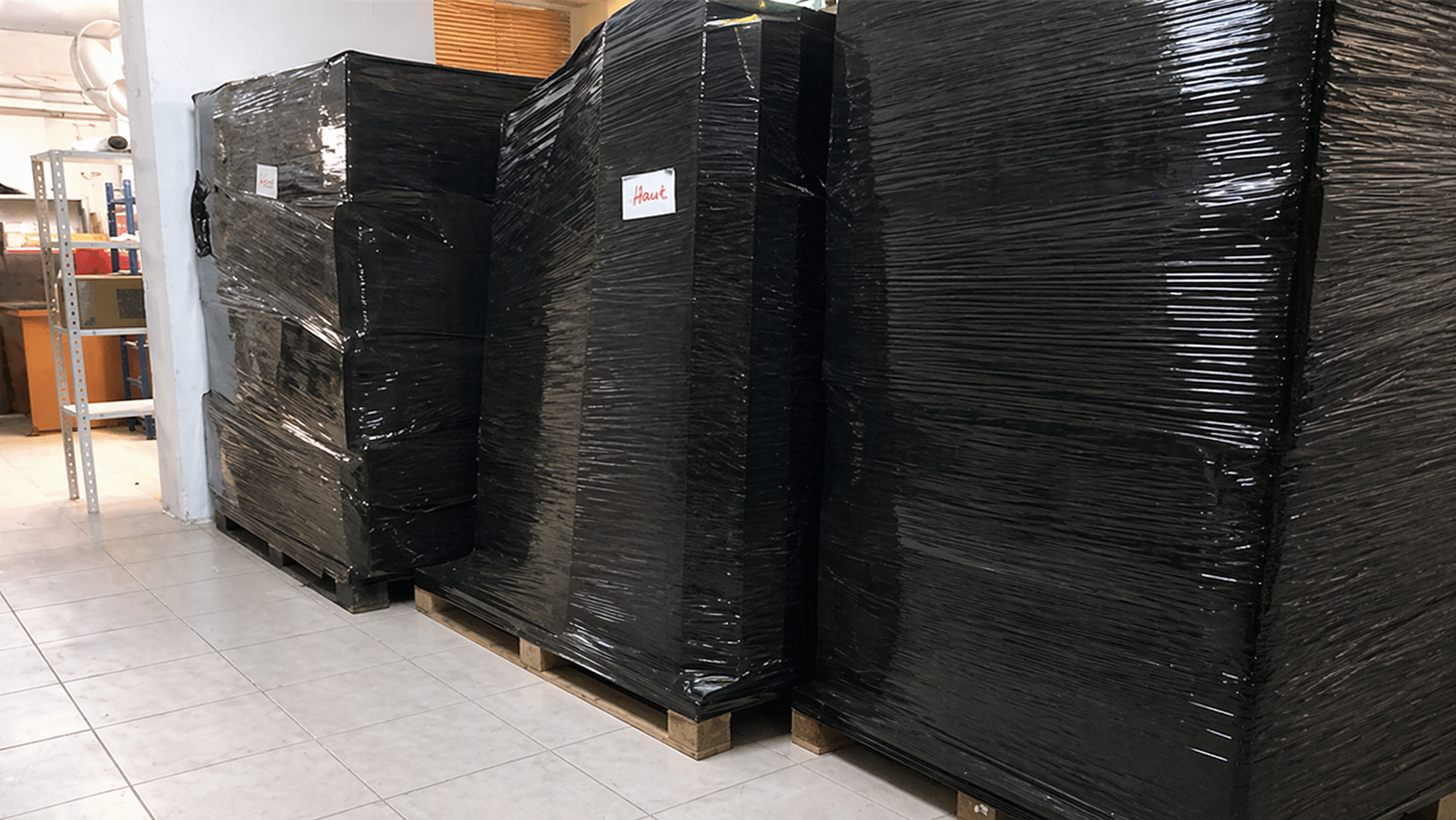 Stockage sur palette de 3 m² dans un