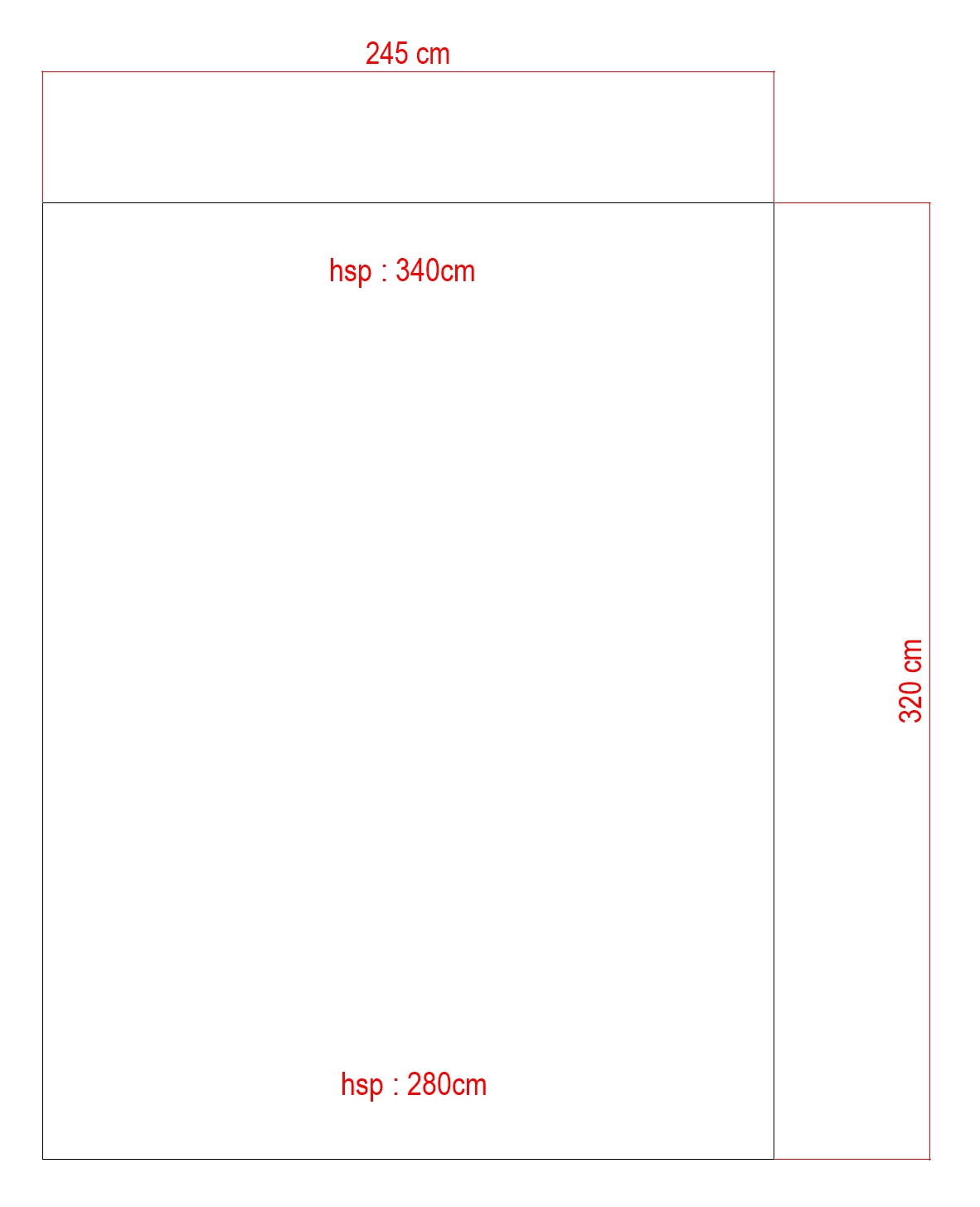 Espace/zone stockage 3,20x2,45x(h)2,6/2,9