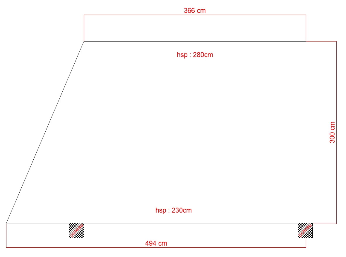 Espace/zone stockage 5,00/3,65x3,00x(h)2,3/2,8