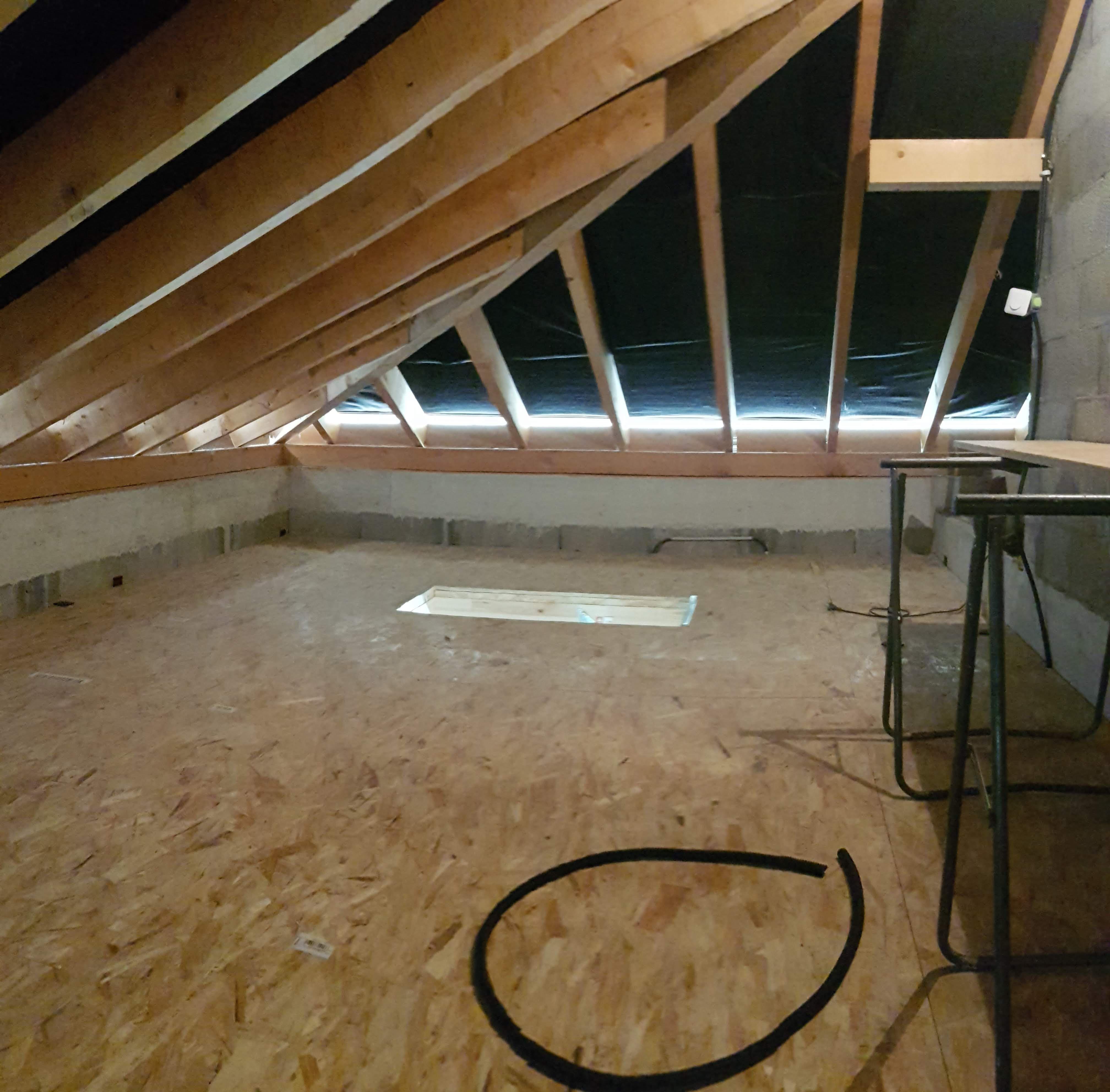 Grenier sur garage dans pavillon