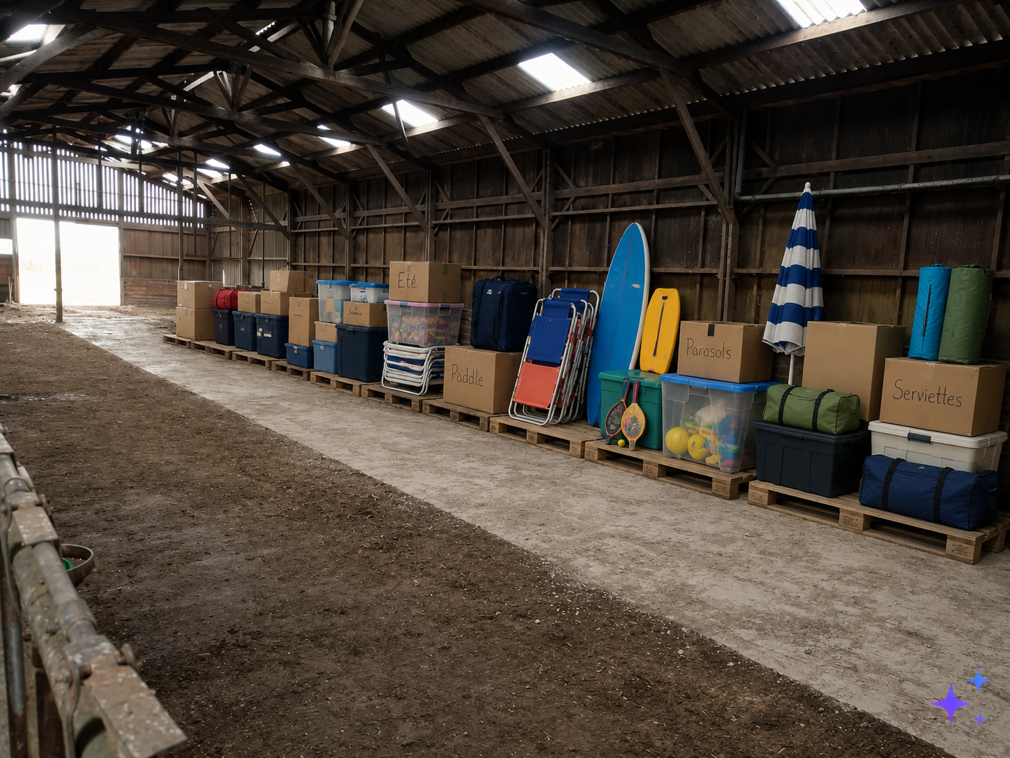 Espace de stockage dans un hangar proche A26