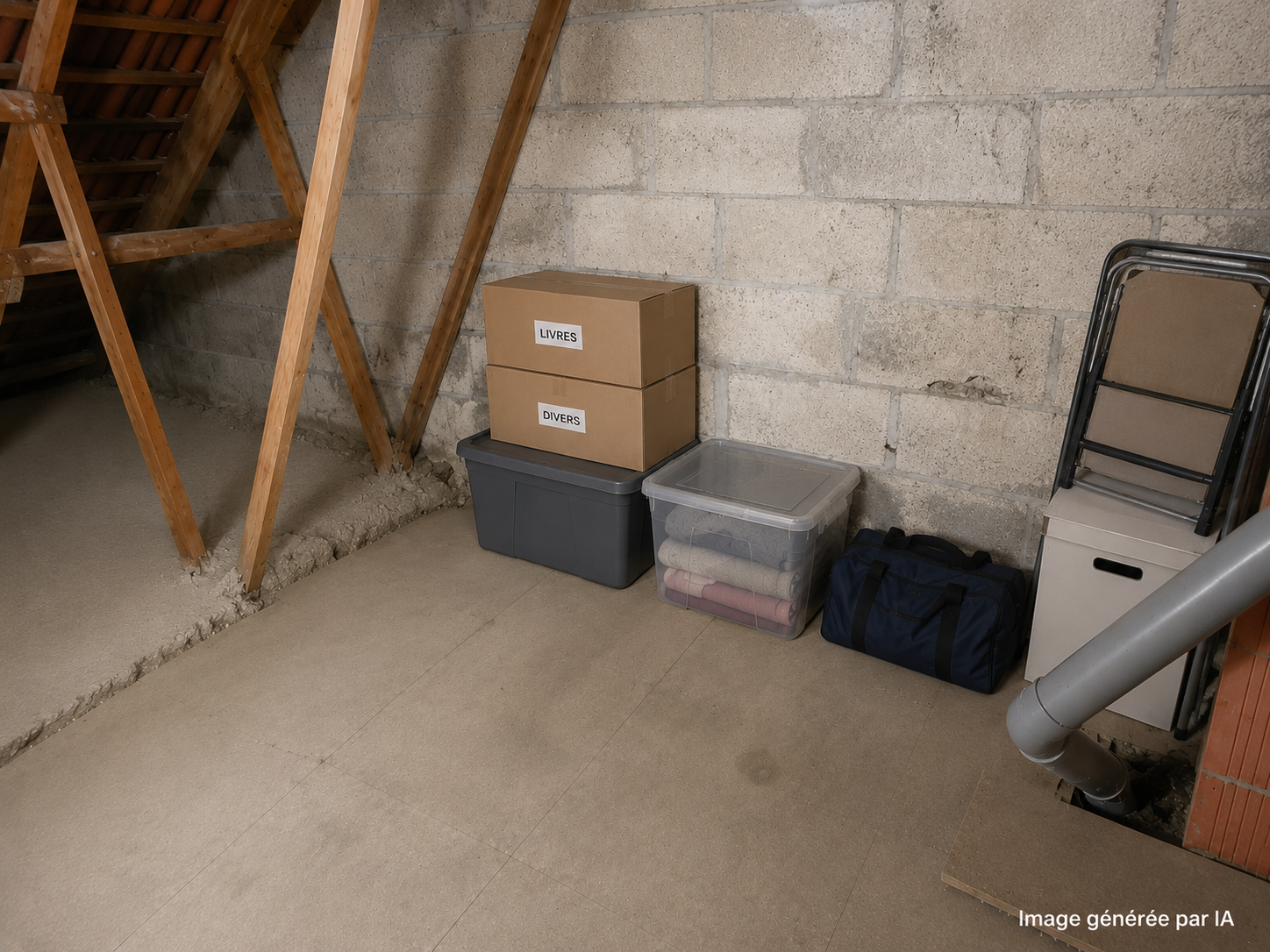 Espace de stockage dans grenier
