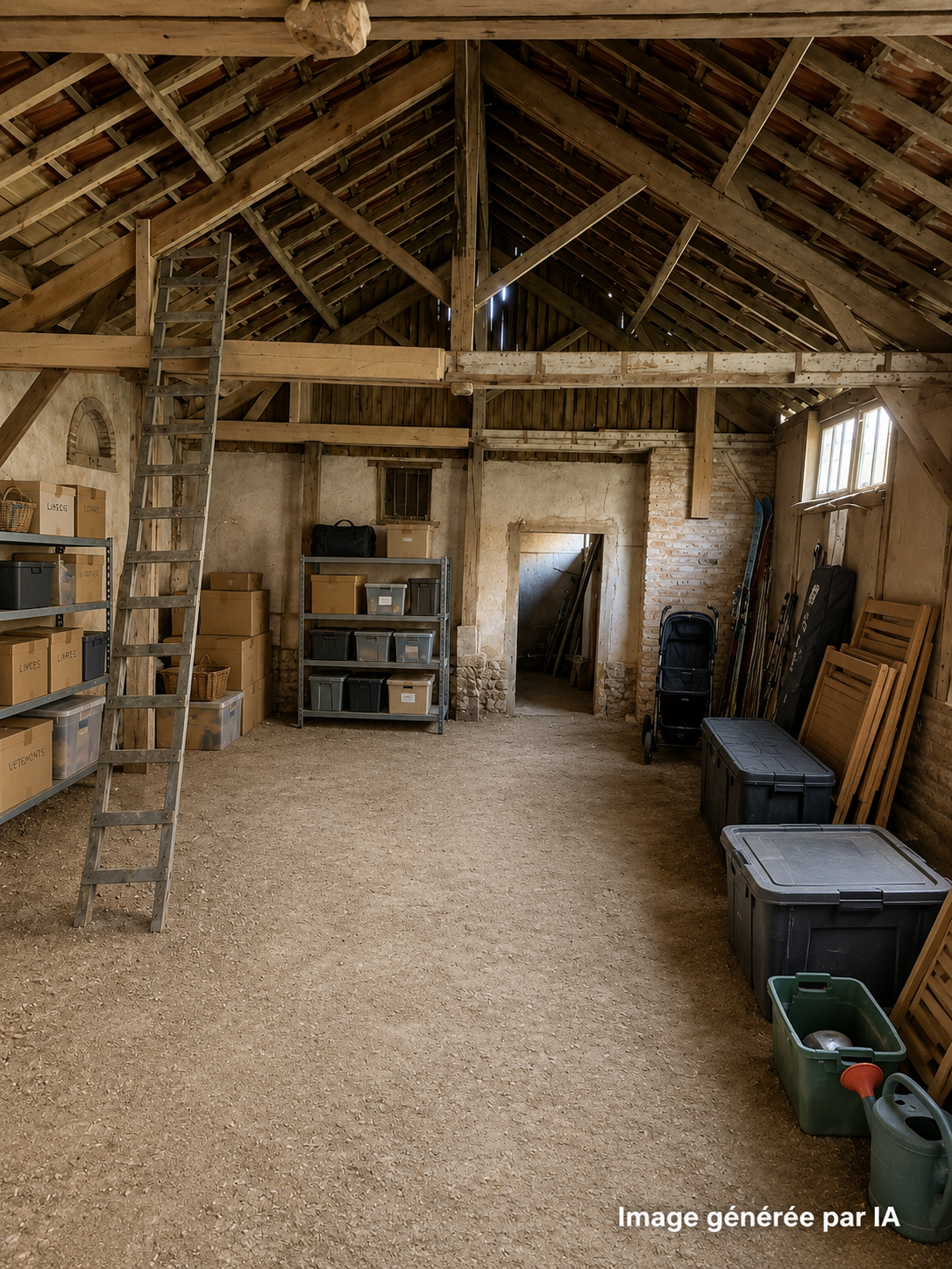 Garage couvert et fermé