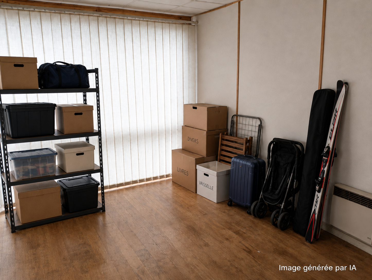 Emplacement stockage meubles dans local