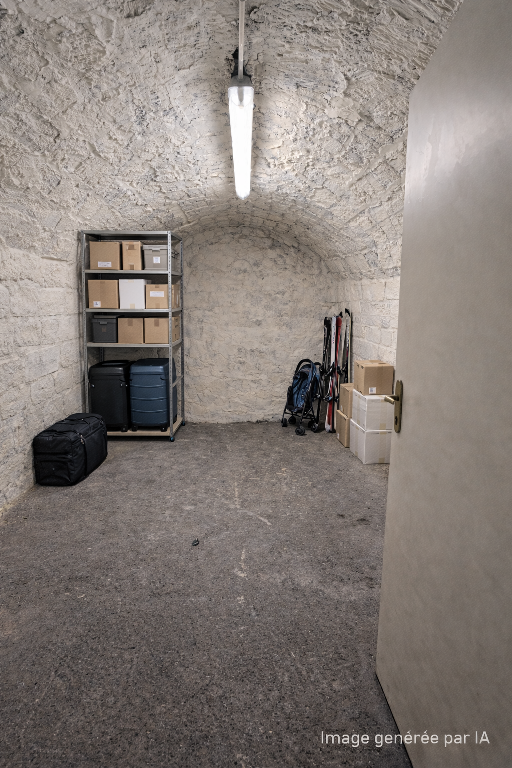 Cave saine, éclairée, sécurisée de 7 m² -