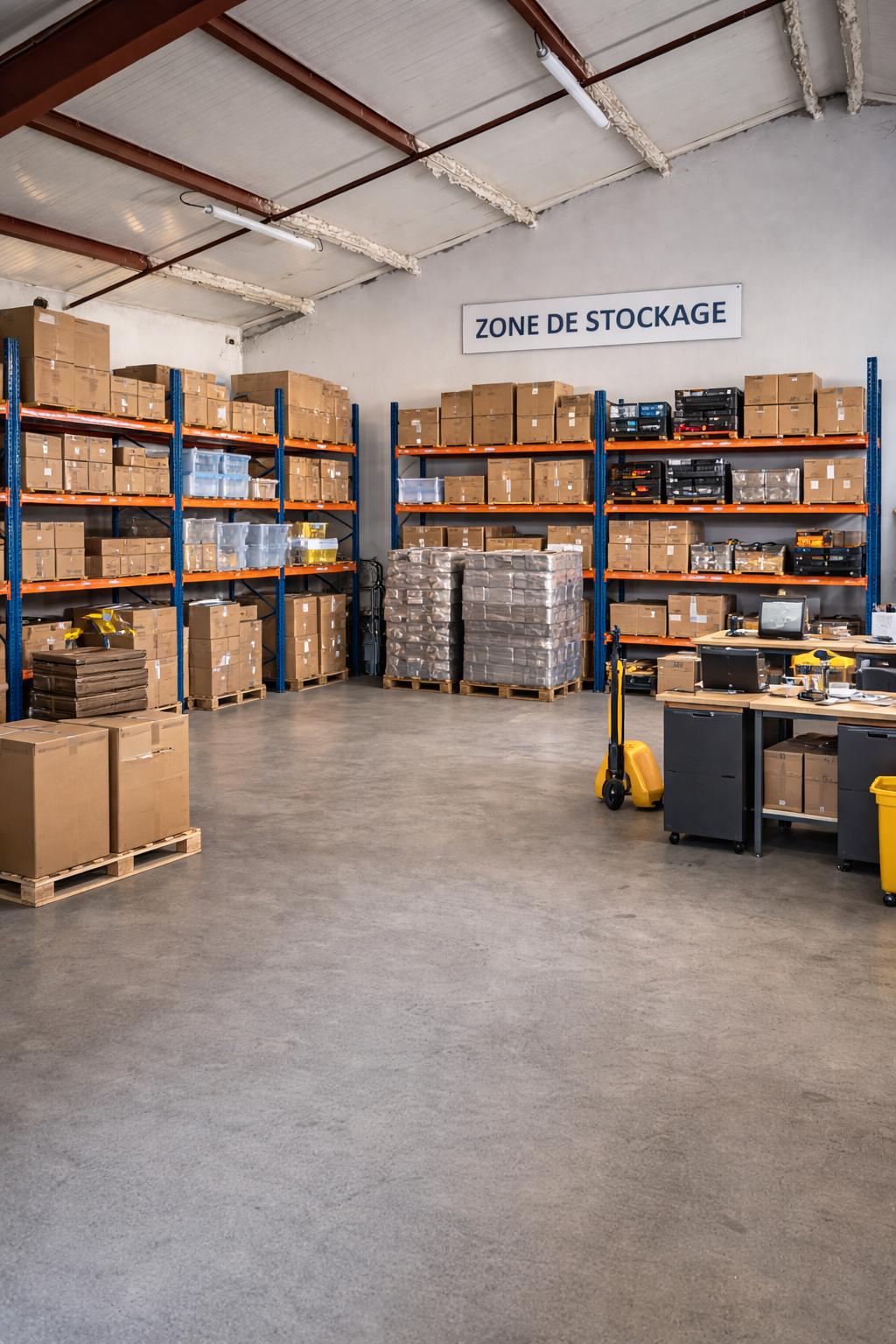 ZONE DE STOCKAGE DANS UN DEPÔT SECURISE