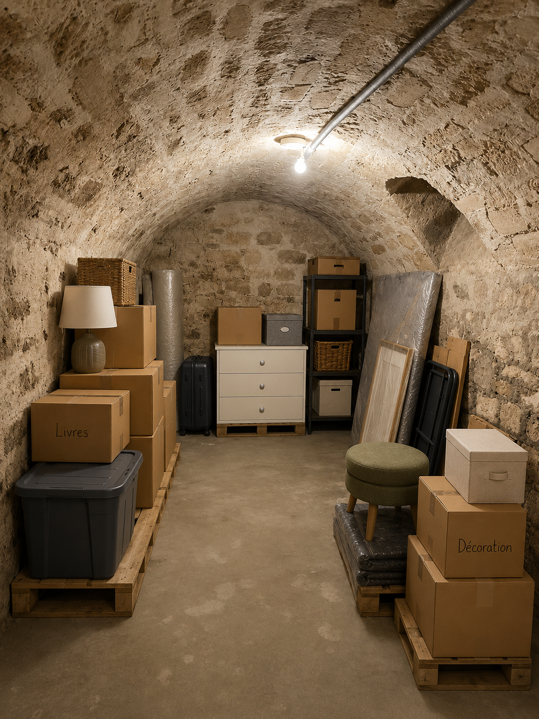 Cave 31m3/13m2, au 3 Bvd de Bonne-Nouvelle (sec,