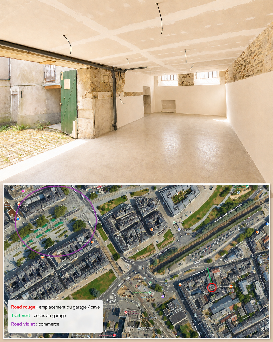NANTES HYPERCENTRE – Grand garage / espace de
